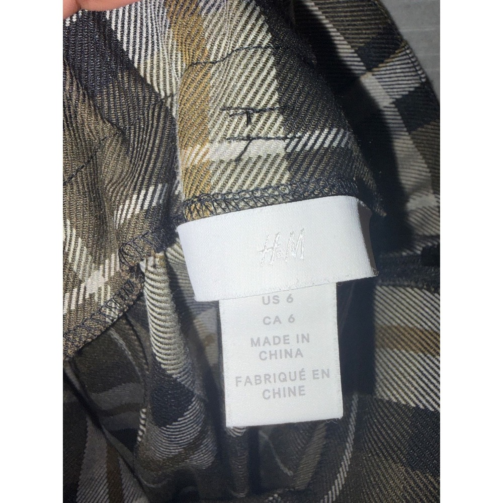 S 78 H&M Plaid Faux Wrap Midi Skirt | Dark Academia Preppy Office Size 6 - Picture 4 of 4